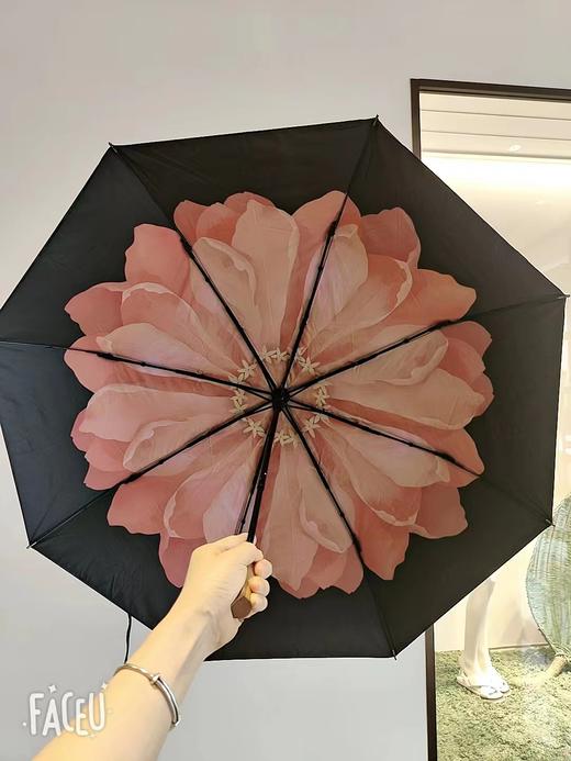 蕉下双层小黑伞遮阳伞经典大花黑胶防晒伞女晴雨两用雨伞UPF50+ 1件装 商品图0