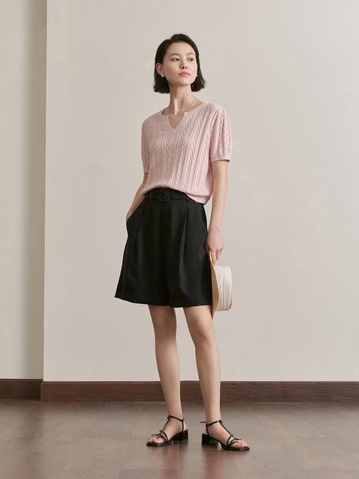 A字仿麻醋酸褶裥短裤（两色）FB4230236 商品图3