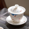 【日用百货】-汝窑复古三才盖碗家用陶瓷泡茶杯手绘敬茶碗 商品缩略图2
