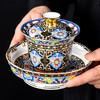 【日用百货】-珐琅彩宫廷三才盖碗家用创意陶瓷泡茶碗 商品缩略图3