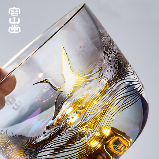 【日用百货】-焕彩金银烧玻璃茶杯加厚藏金杯主人杯 商品图1
