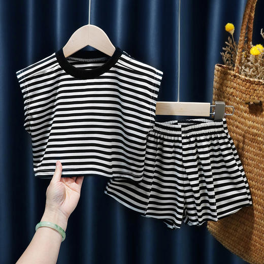 女童夏装套装2023新款时髦网红儿童装洋气宝宝背心裤子两件套夏季 商品图6