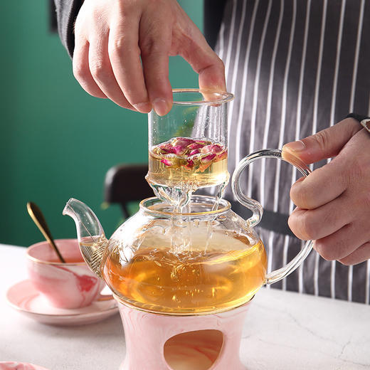【日用百货】-花茶套装水果茶壶玻璃花茶壶 商品图3