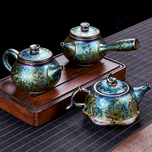 【日用百货】-建盏曜变七彩陶瓷天目釉茶壶泡茶壶 商品图1