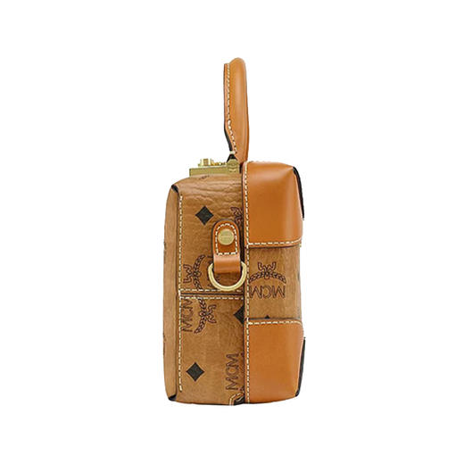 MCM 奢侈品 女士涂层帆布手提单肩斜挎包干邑色LOGO图案 MWRAABF03CO001 商品图2