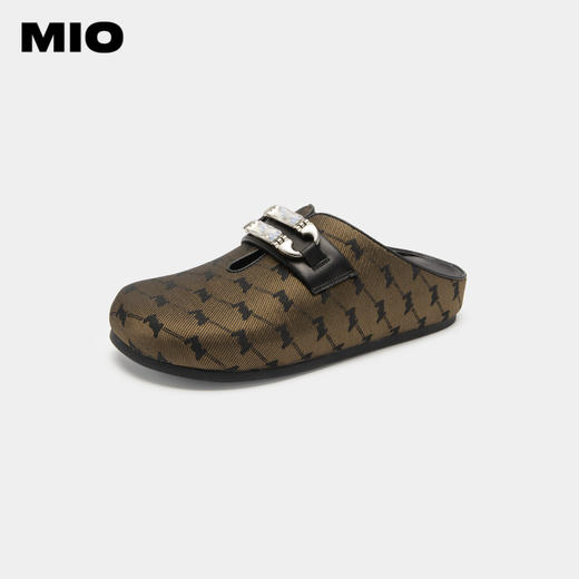 MIO米奥老钱风包头拖复古印花穆勒拖懒人一脚蹬拖鞋凉鞋平底鞋女M234226828 商品图1