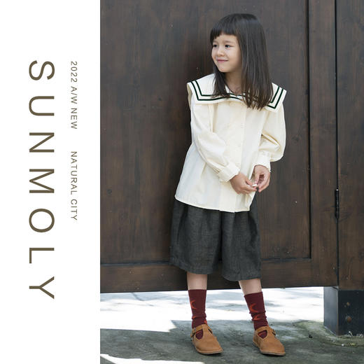 三茉童装/M179/儿童休闲亚麻短款裤子 商品图4