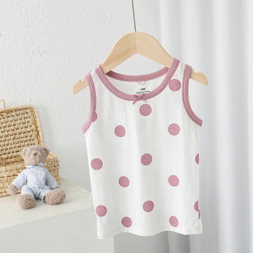 【捡漏价39元/3件】新款女宝甜美背心上衣，A类纯棉，0甲醛0荧光0硅油，无骨缝制，多种款式可选，舒适又凉快，男童网眼工字背心，儿童棉可爱打底衫A类sh 商品图8