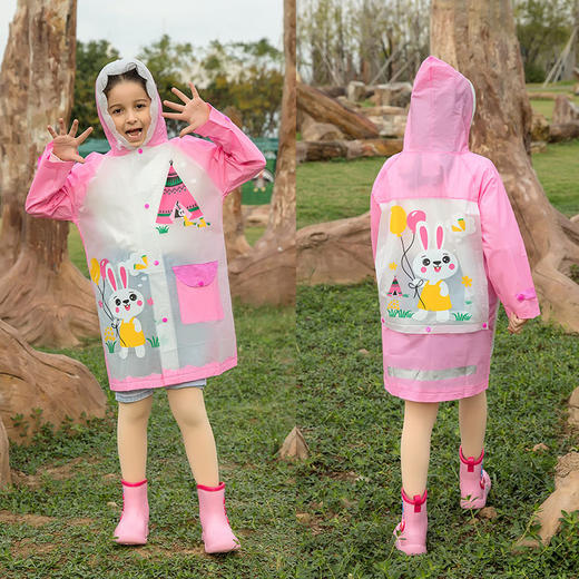 【开学季】【专业防水❗️儿童学生卡通雨衣】透气不易进水舒爽不粘腻，加大加宽书包位帽檐加大 pvc材质， 充气帽檐男女童书包位时尚加厚雨披粉丝专属开学季常备父亲节礼物新年礼盒年货礼盒 商品图4