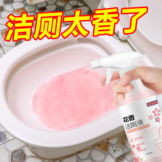 物物洁花香洁厕液 马桶清洁剂洁厕灵厕所除臭剂洁厕宝芳香泡沫型除臭去黄渍尿垢洁厕剂500ml/瓶 商品图2