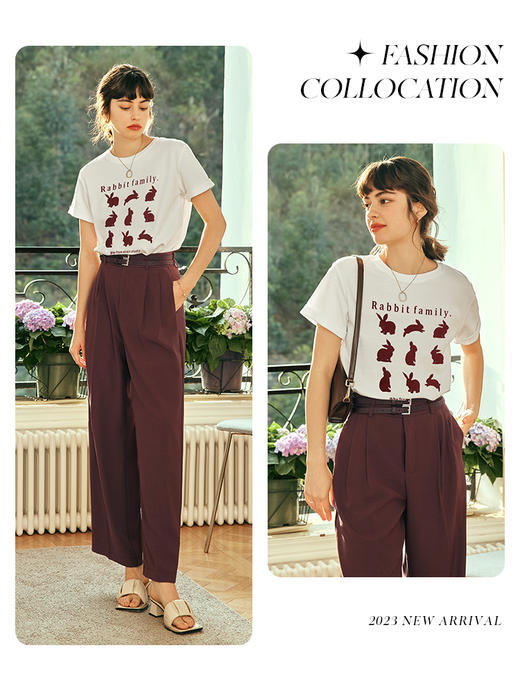 OLrain欧芮儿法式白色短袖T恤女夏季2023年新款卡通印花减龄上衣 商品图1