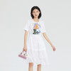 谜底2023夏新款甜美中长裙拼接收腰圆领短袖高腰连衣裙235ML6011 商品缩略图0
