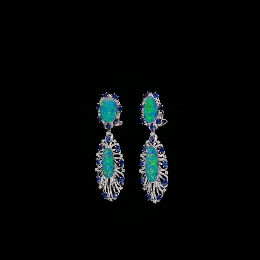 「星夜」欧泊耳环