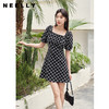 NEELLY纳俪商场同款法式复古连衣裙女夏季新款刺绣显瘦收腰小黑裙N23054Y06677 商品缩略图0