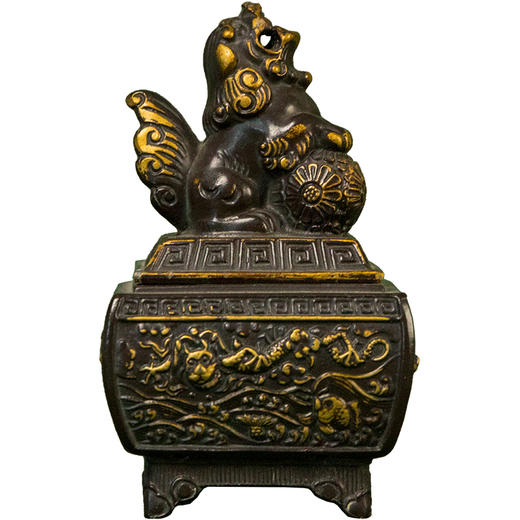 清 铜鱼化龙兽钮香薰 商品图5