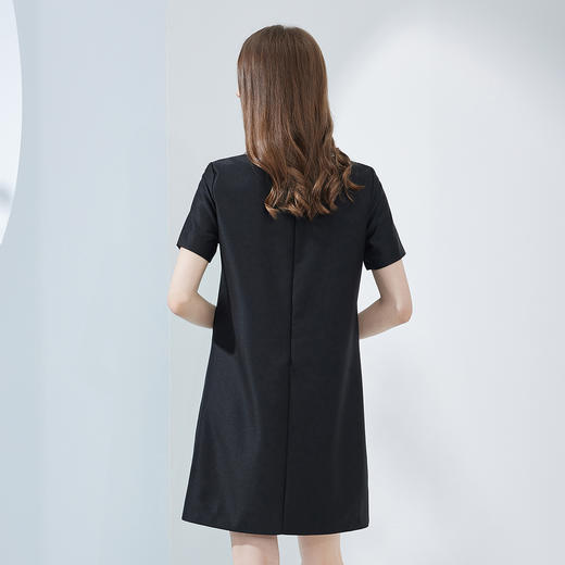 NF8J9斯尔丽瑟俪2023夏季新款直身圆领不挑身型减龄钉珠小礼服连衣裙 商品图1