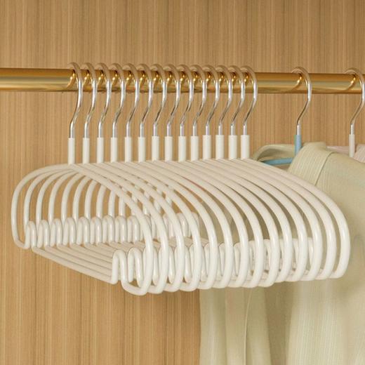 【10根装】衣架家用挂衣浸塑防滑晾衣架子加厚加粗防肩角撑子宿舍不锈钢衣撑 商品图7