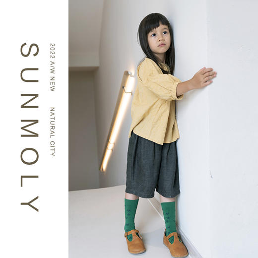 三茉童装/M179/儿童休闲亚麻短款裤子 商品图3