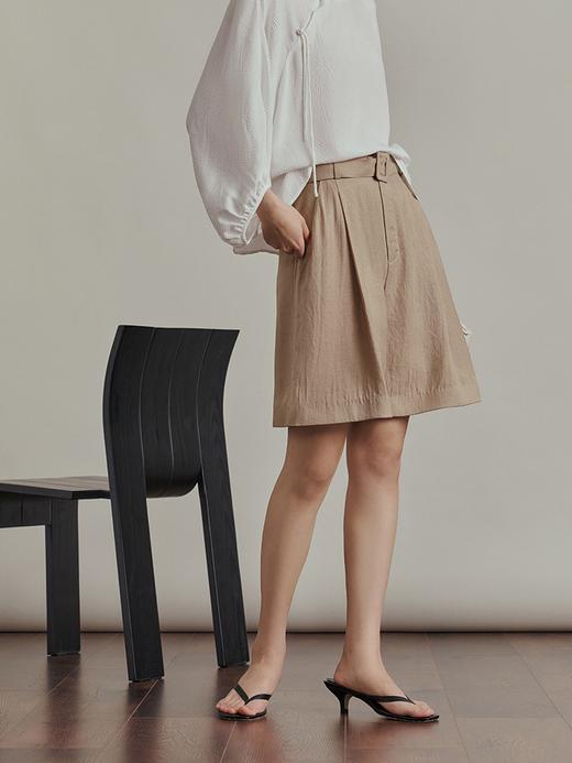 A字仿麻醋酸褶裥短裤（两色）FB4230236 商品图2