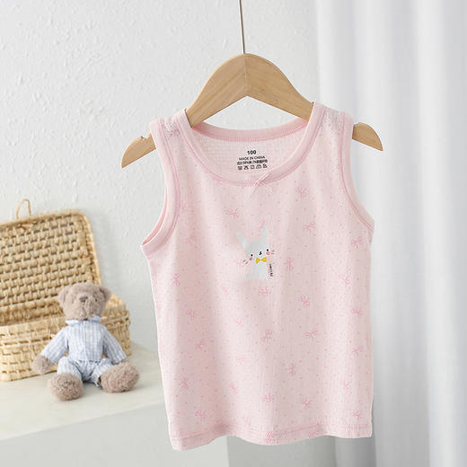 【捡漏价39元/3件】新款女宝甜美背心上衣，A类纯棉，0甲醛0荧光0硅油，无骨缝制，多种款式可选，舒适又凉快，男童网眼工字背心，儿童棉可爱打底衫A类sh 商品图10