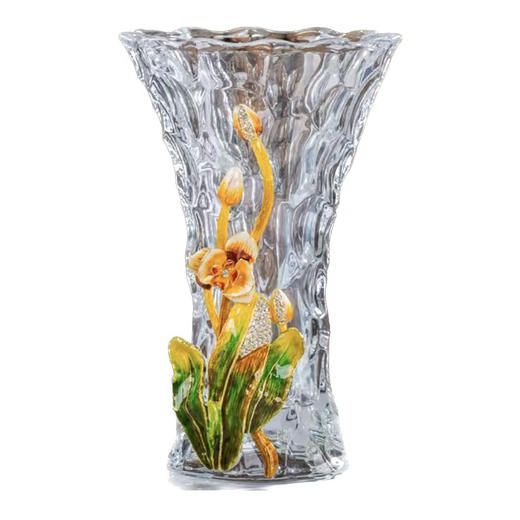 佛罗端斯-蝴蝶兰创意轻奢珐琅花瓶玻璃摆件客厅台面欧式时尚装饰 商品图2