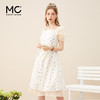 女装一字领蕾丝印花盘扣装饰长款连衣裙-110Q3222023 商品缩略图3