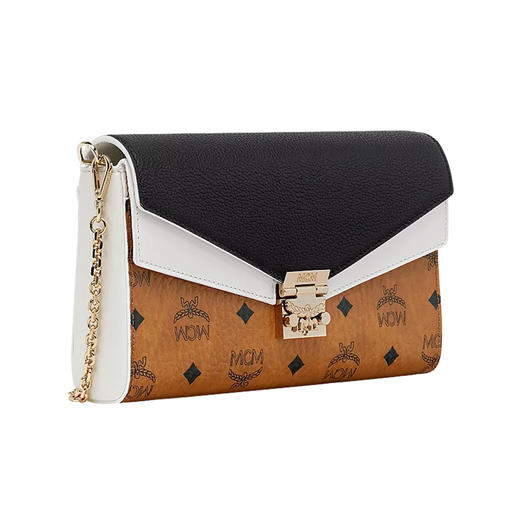 MCM 奢侈品 女士Millie Visetos系列干邑色涂层帆布配皮单肩斜挎手拿链条包 MYZ9SME80CB001 商品图1