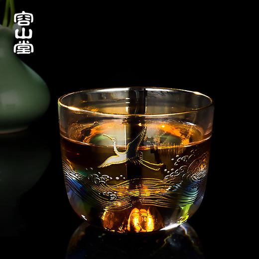 【日用百货】-焕彩金银烧玻璃茶杯加厚藏金杯主人杯 商品图3