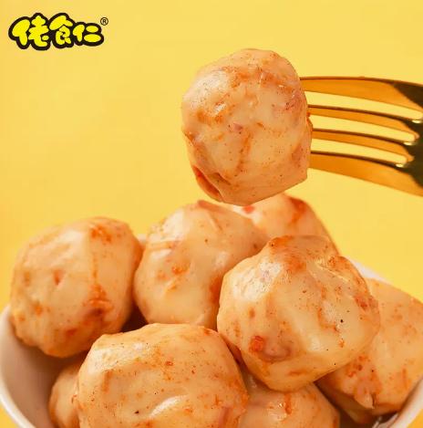 佬食仁福建章鱼丸整箱香辣味烧烤即食海味Q弹小零食海鲜休闲食品【500g/箱约25枚】 商品图1