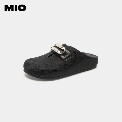 MIO米奥老钱风包头拖复古印花穆勒拖懒人一脚蹬拖鞋凉鞋平底鞋女M234226828 商品图0