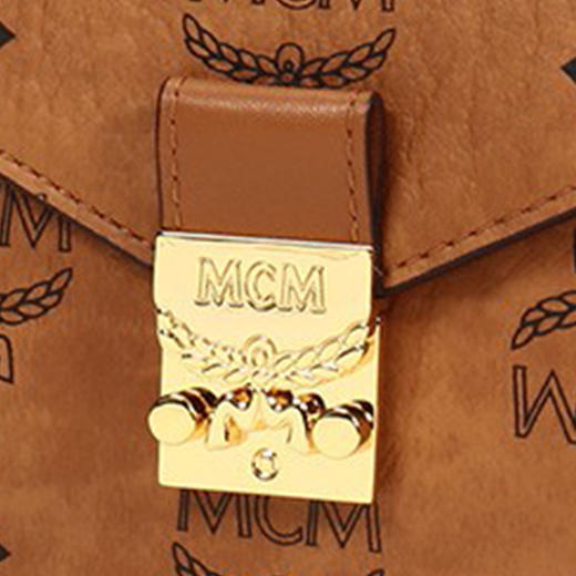 MCM 女士Patricia Visetos系列干邑色人造革小号钱包斜挎包 MYSAAPA03CO001 商品图4