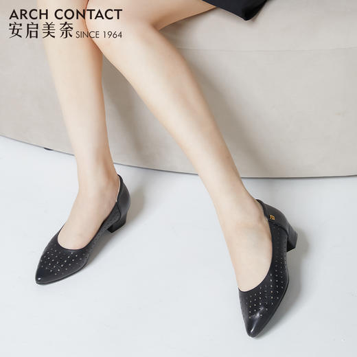 安启美奈镂空中跟单鞋|3m跟高，舒适透气，暴走不累脚 商品图3