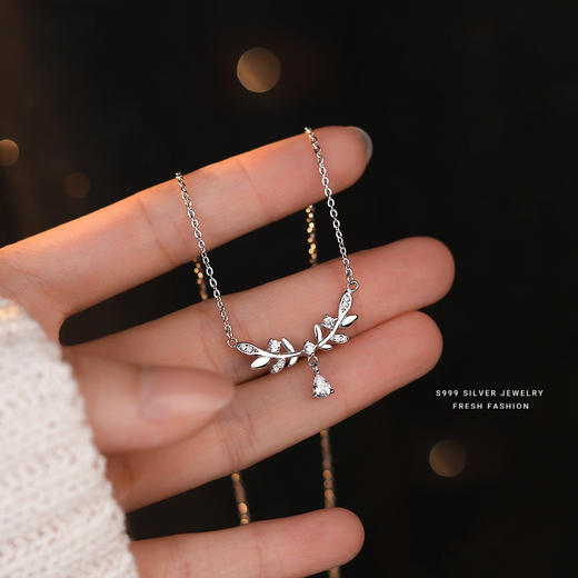 【馨漫】S999银足银轻奢月桂女神树叶项链【YXS-A2818】 商品图2