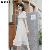NEELLY纳俪法式温柔超仙连衣裙女泡泡袖夏季甜美压褶显瘦初恋裙N23054Y05525 商品缩略图0