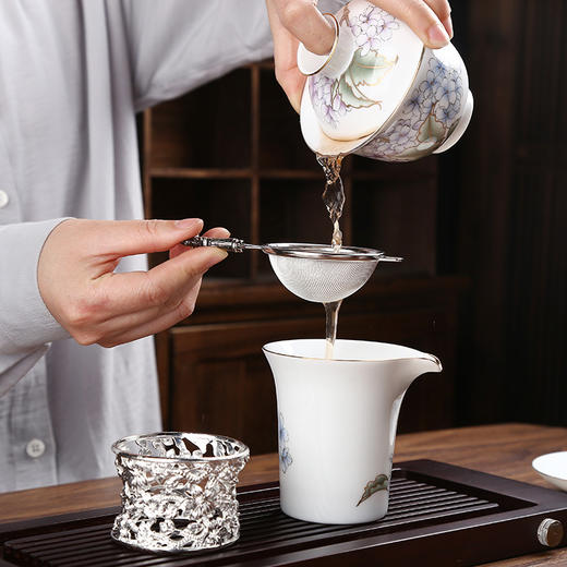 【日用百货】-仿古钢合锌绿松石茶刀茶勺茶夹过滤茶道配件 商品图1