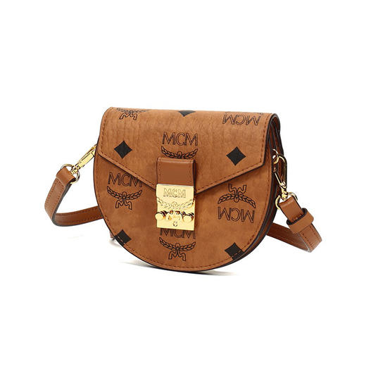 MCM 女士Patricia Visetos系列干邑色人造革小号钱包斜挎包 MYSAAPA03CO001 商品图1
