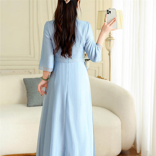 FLZD-A9205原创不规则压褶裙设计感新中式国风连衣裙夏A9205 商品图2