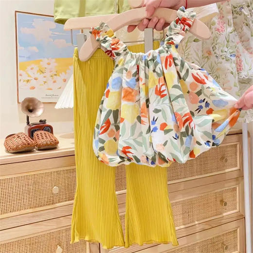 女童夏装套装2023新款时髦网红儿童装洋气宝宝背心裤子两件套夏季 商品图3