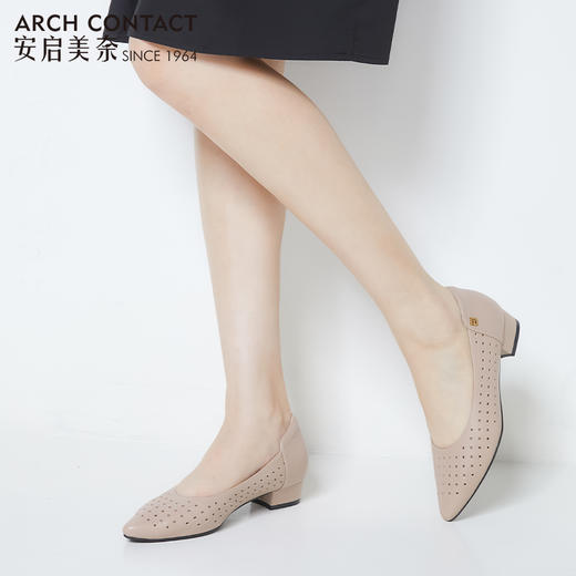 安启美奈镂空中跟单鞋|3m跟高，舒适透气，暴走不累脚 商品图1