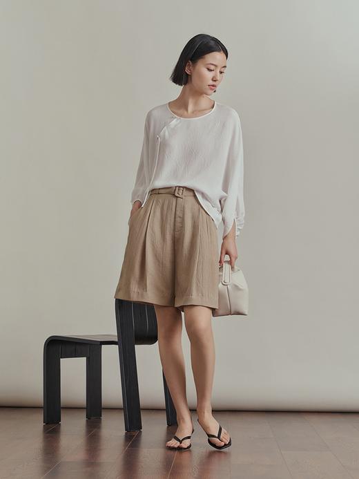 A字仿麻醋酸褶裥短裤（两色）FB4230236 商品图6