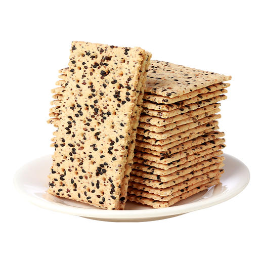 佬食仁无糖黑芝麻苏打饼干整箱高纤控糖人零食奇亚籽早餐代餐饱腹 商品图0