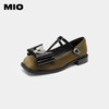 MIO米奥春季真皮丁字玛丽珍鞋蝴蝶小皮鞋粗跟方头浅口单鞋女鞋M234430114 商品缩略图1