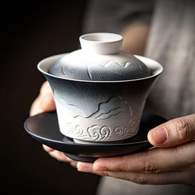 【日用百货】-渐变山海行三才盖碗茶杯单个家用陶瓷