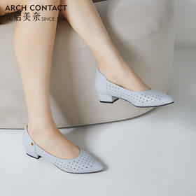 安启美奈镂空中跟单鞋|3m跟高，舒适透气，暴走不累脚