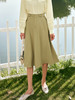 OLrain欧芮儿法式绿色半身裙女春季2023新款高腰中长款A字伞摆裙 商品缩略图0