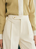 OLrain欧芮儿法式杏色休闲裤女春季2023新款高腰直筒开叉阔腿裤子 商品缩略图1