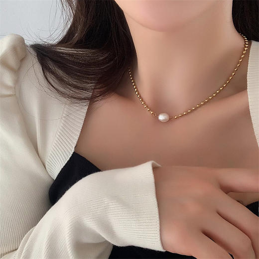 搭配利器丨【单颗珍珠】法式淡水珍珠点缀珠项链 商品图0