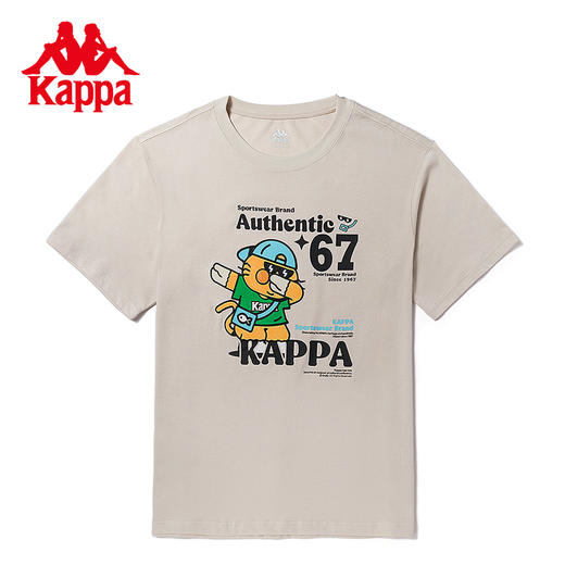 Kappa卡帕运动短袖2023新款男图案印花T恤纯棉休闲圆领半袖夏多色 商品图1