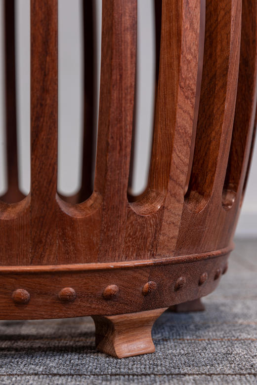 红桥红  家具严选  缅甸花梨（大果紫檀）【48 石面 直棂式鼓凳】 商品图5