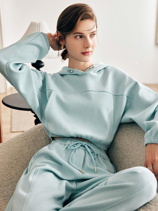 OLrain欧芮儿法式卫衣时尚套装女春季2023新款宽松薄款运动两件套 商品图1